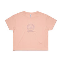 Pink Skull Embroidered Crop Tee Thumbnail