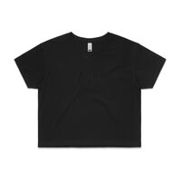 Black Skull Embroidered Crop Tee Thumbnail