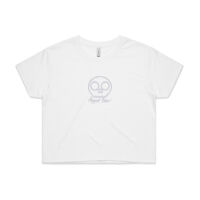 White Skull Embroidered Crop Tee Thumbnail